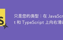 只是您的类型：在 JavaScript 和 TypeScript 上向右滑动