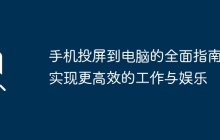手机投屏到电脑的全面指南:实现更高效的工作与娱乐