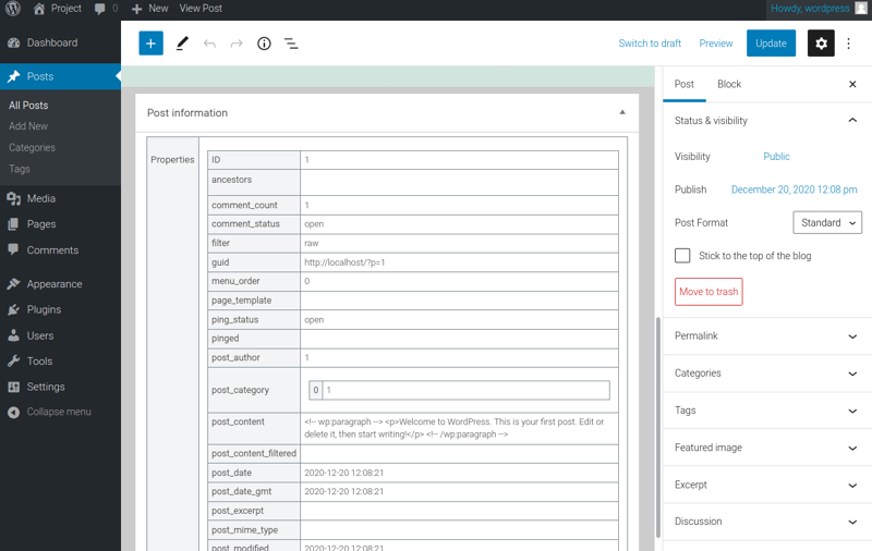 如何以不同的方式查看 wordpress 字段