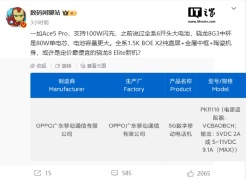 一加 Ace 5 Pro 手机入网：支持 100W 快充，本月发布
