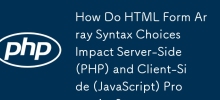 HTML 양식 배열 구문 선택은 서버측(PHP) 및 클라이언트측(JavaScript) 처리에 어떤 영향을 줍니까?