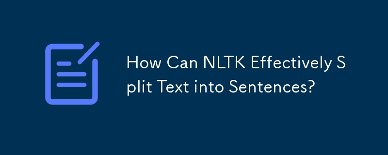 NLTK はどのようにしてテキストを効果的に文に分割できるのでしょうか?