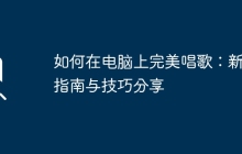 如何在电脑上完美唱歌:新手指南与技巧分享