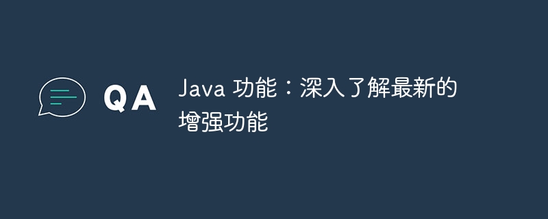 Java 功能：深入了解最新的增强功能 - 小浪资源网