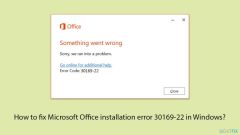 How to fix Microsoft Office installation error 30169-22 in Windows?