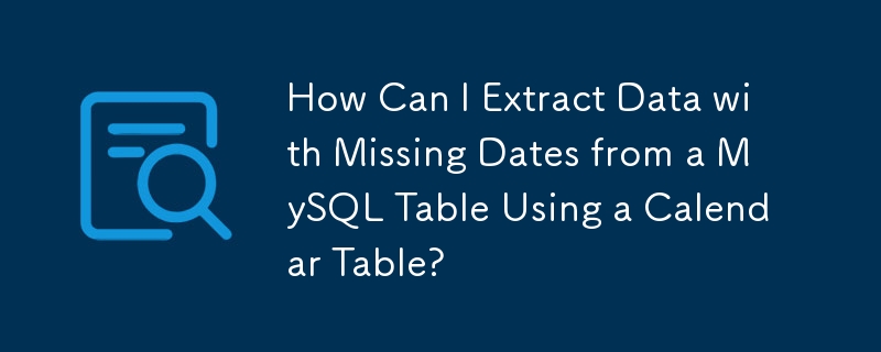 Wie kann ich mithilfe einer Kalendertabelle Daten mit fehlenden Daten aus einer MySQL-Tabelle extrahieren?