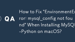 How to Fix 'EnvironmentError: mysql_config not found' When Installing MySQL-Python on macOS?