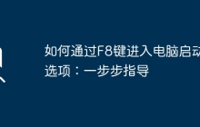 如何通过F8键进入电脑启动选项:一步步指导