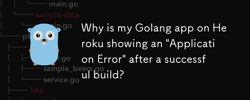 Why is my Golang app on Heroku showing an 'Application Error' after a successful build?