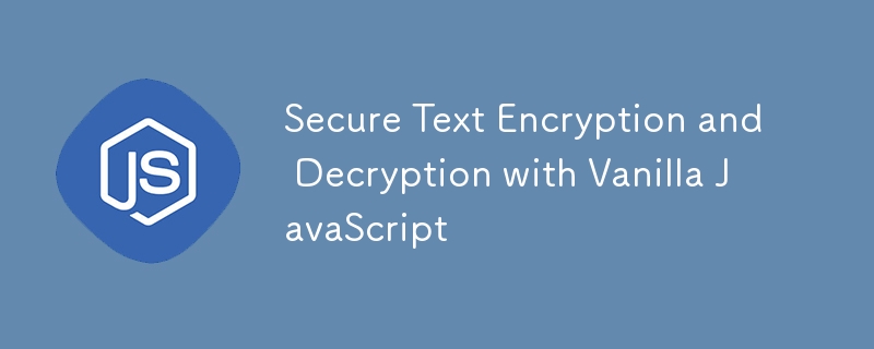 Secure Text Encryption and Decryption with Vanilla JavaScript