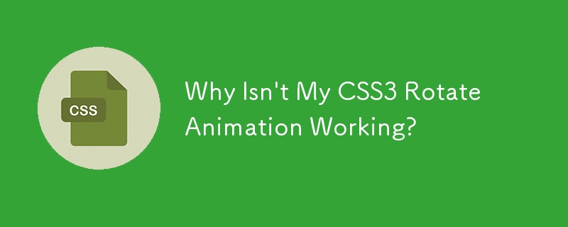 Warum funktioniert meine CSS3-Rotationsanimation nicht?