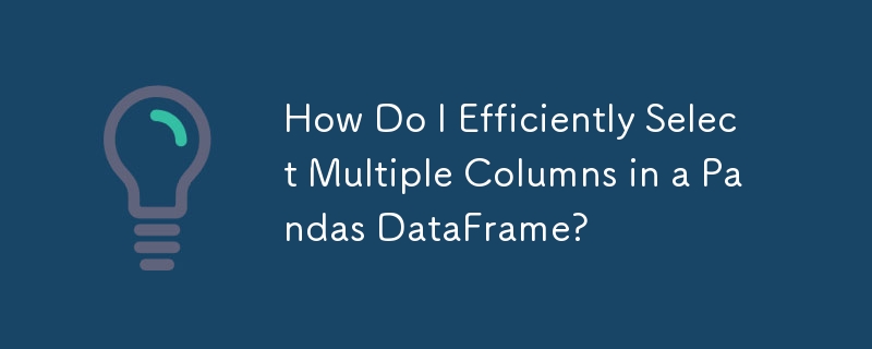 Pandas DataFrame で複数の列を効率的に選択するにはどうすればよいですか?