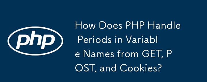 How Does PHP Handle Periods in Variable Names from GET, POST, and Cookies?