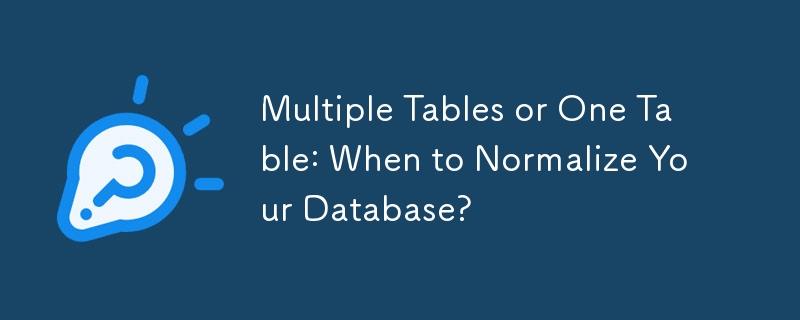 Berbilang Jadual atau Satu Jadual: Bila Menormalkan Pangkalan Data Anda?