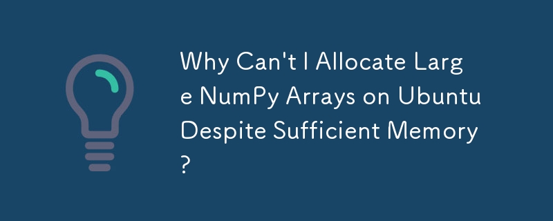 Why Can\'t I Allocate Large NumPy Arrays on Ubuntu Despite Sufficient Memory?