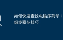 如何快速查找电脑序列号：详细步骤与技巧