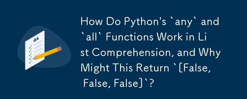 How Do Python's `any` and `all` Functions Work in List Comprehension ...