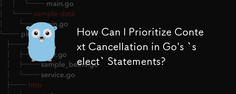 Comment puis-je prioriser l'annulation du contexte dans les instructions « select » de Go ?