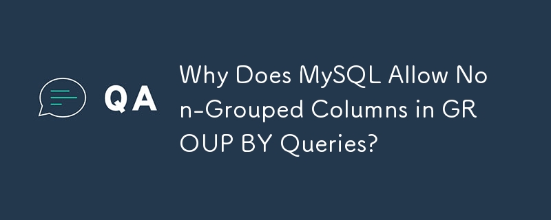 為什麼 MySQL 允許在 GROUP BY 查詢中使用非分組列？