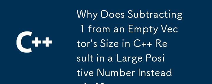 Pourquoi la soustraction de 1 à la taille d'un vecteur vide en C donne-t-elle un grand nombre positif au lieu de -1 ?