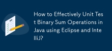 How to Effectively Unit Test Binary Sum Operations in Java using Eclipse and IntelliJ?