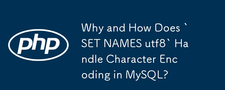 `SET NAMES utf8` 為什麼以及如何處理 MySQL 中的字元編碼？