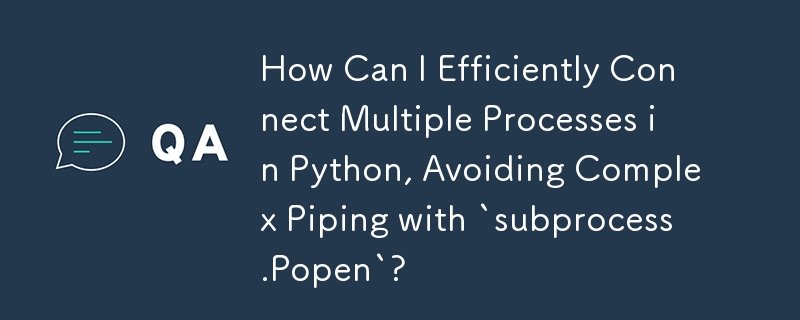 如何在 Python 中有效連接多個進程，避免使用「subprocess.Popen」進行複雜的管道傳輸？