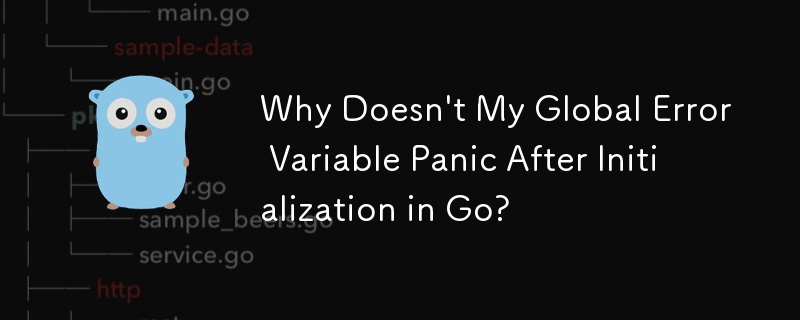 Why Doesn't My Global Error Variable Panic After Initialization in Go?