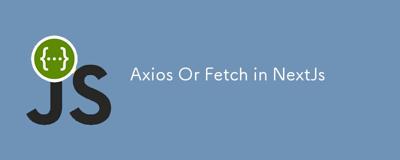 Axios Or Fetch in NextJs - 小浪资源网