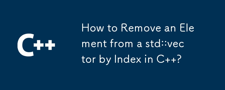 How to Remove an Element from a std::vector by Index in C  ?