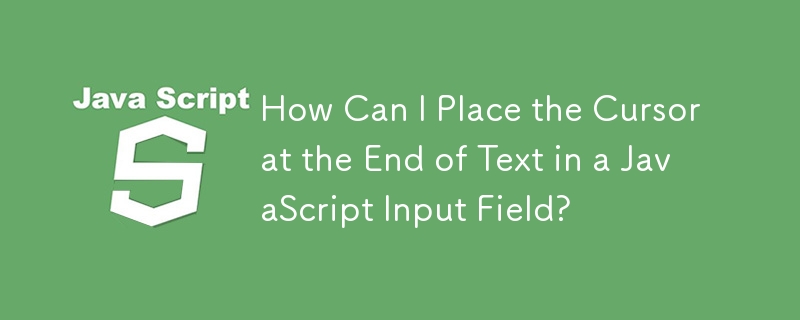 How Can I Place the Cursor at the End of Text in a JavaScript Input Field?