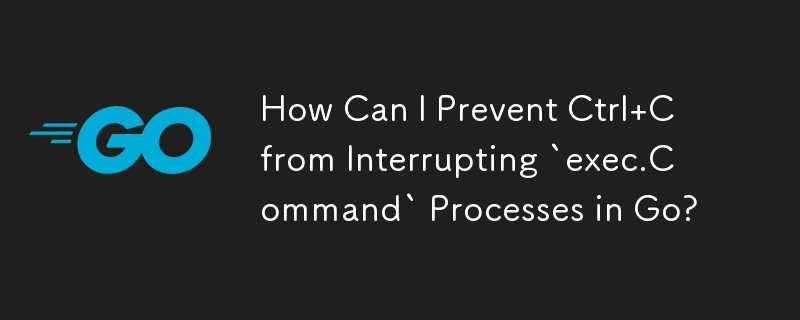 Go で Ctrl C が `exec.Command` プロセスを中断しないようにするにはどうすればよいですか?