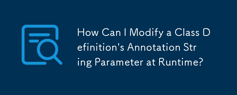 런타임에 클래스 정의의 주석 문자열 매개변수를 어떻게 수정할 수 있습니까?