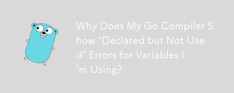 Pourquoi mon compilateur Go affiche-t-il des erreurs « Déclarées mais non utilisées » pour les variables que j'utilise ?