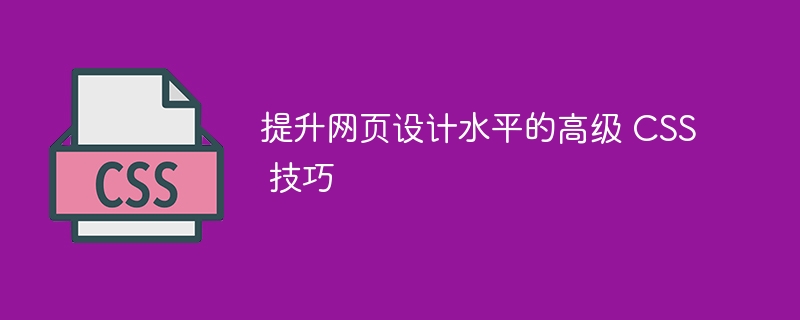 提升网页设计水平的高级 css 技巧