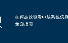 如何高效查看电脑系统信息：全面指南