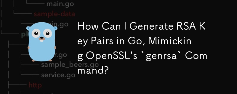 OpenSSL の「genrsa」コマンドを模倣して、Go で RSA キー ペアを生成するにはどうすればよいですか?