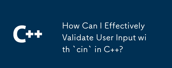 C の `cin` を使用してユーザー入力を効果的に検証するにはどうすればよいですか?