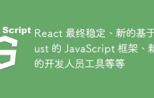 React 最终稳定、新的基于 Rust 的 JavaScript 框架、新的开发人员工具等等
