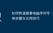 如何快速查看电脑序列号：简单步骤与实用技巧