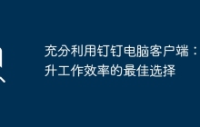 充分利用钉钉电脑客户端：提升工作效率的最佳选择