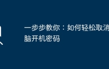 一步步教你：如何轻松取消电脑开机密码