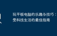 玩平板电脑的乐趣与技巧：享受科技生活的最佳指南