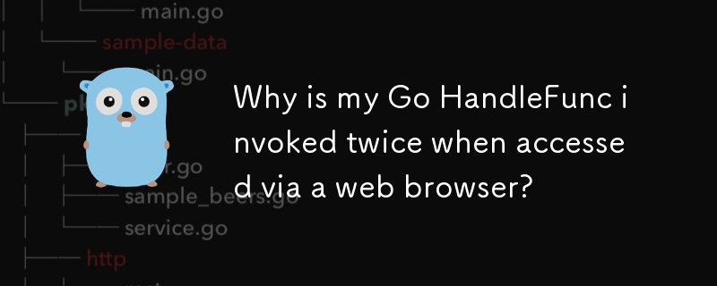 Why is my Go HandleFunc invoked twice when accessed via a web browser?