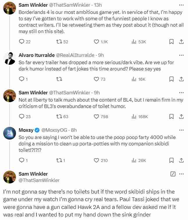 《无主之地4》“厕所幽默”将大大减少 前作太过份了