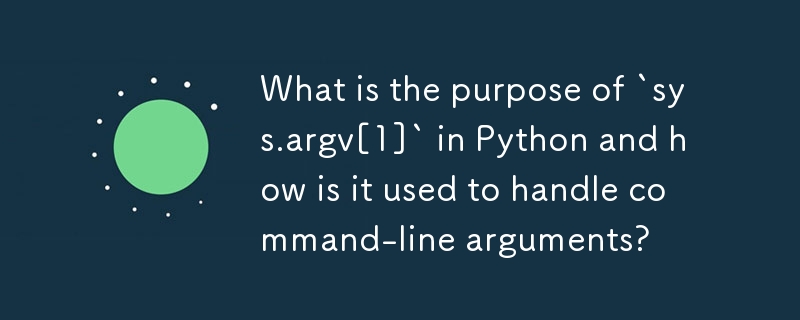 Quel est le but de « sys.argv[1] » en Python et comment est-il utilisé pour gérer les arguments de ligne de commande ?