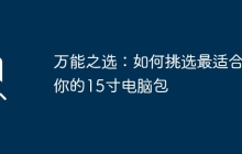万能之选：如何挑选最适合你的15寸电脑包