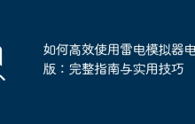 如何高效使用雷电模拟器电脑版：完整指南与实用技巧