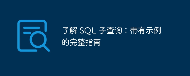 了解 SQL 子查詢：帶有示例的完整指南 - 小浪云數據