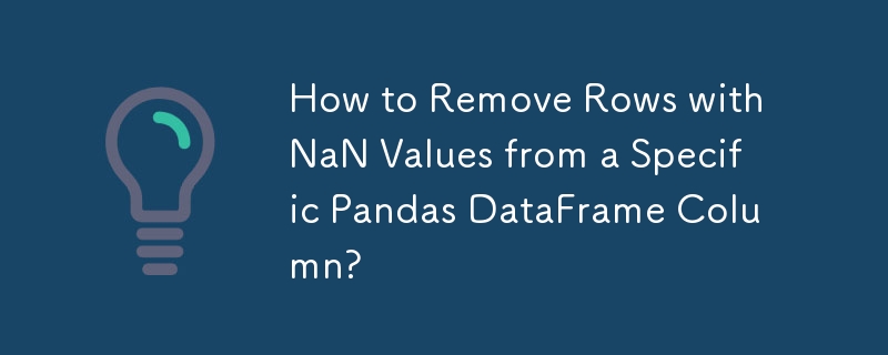 How to Remove Rows with NaN Values from a Specific Pandas DataFrame ...
